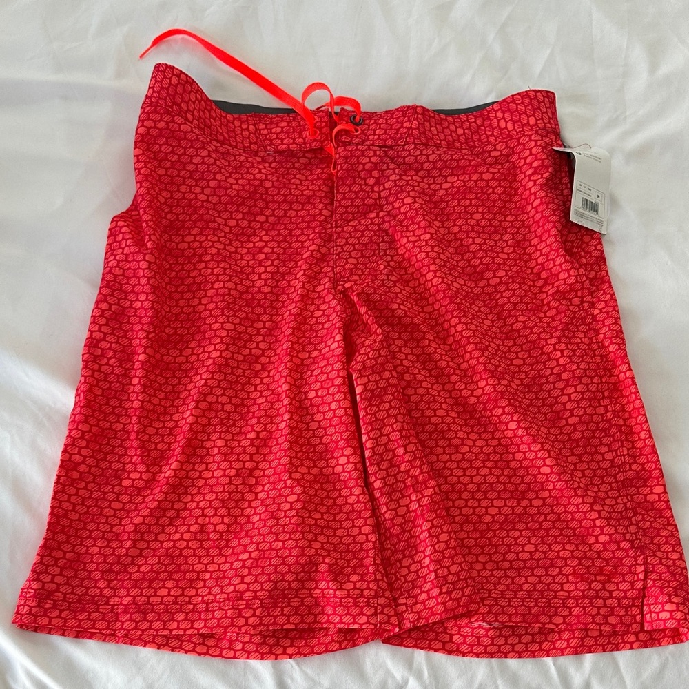 NWT Champion Red Geometric Swim Shorts - 36